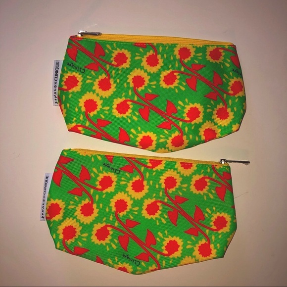 Clinique 5 Cosmetic Bags Fruits & Flowers Patterns - Picture 5 of 7